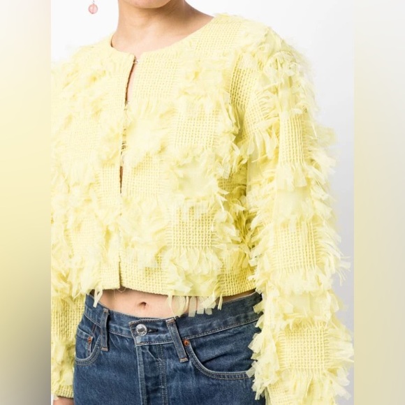Baum und Pfergarten yellow Beckett textured cropped jacket NWT - Picture 5 of 5